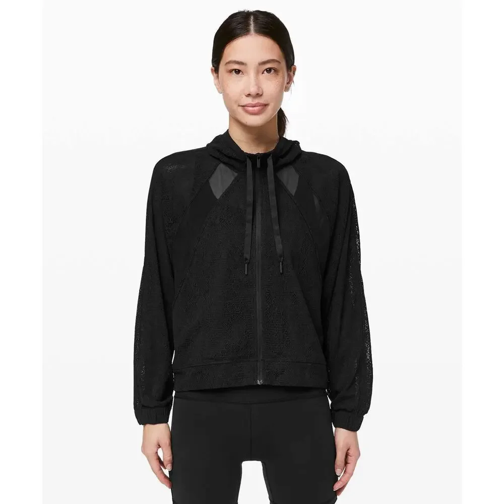 Lululemon In Depth Jacket Lace Combo Black Edition RARE Athletic Size 6 EUC - Picture 1 of 14